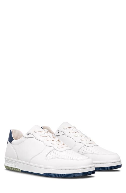 Malone Sneaker in White Leather Denim Blue
