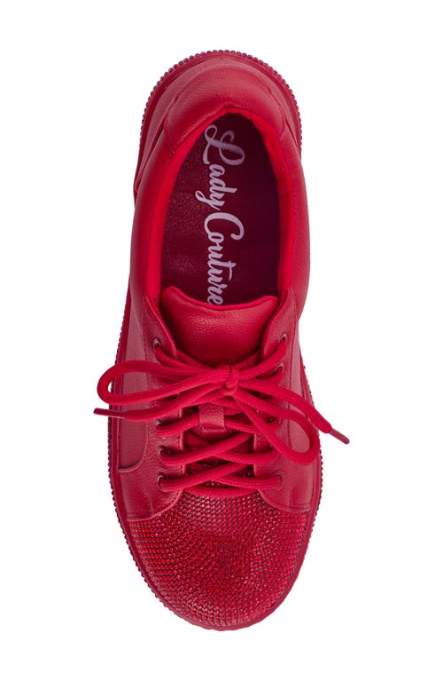 Lady Couture Legend Rhinestone Sneaker In Red