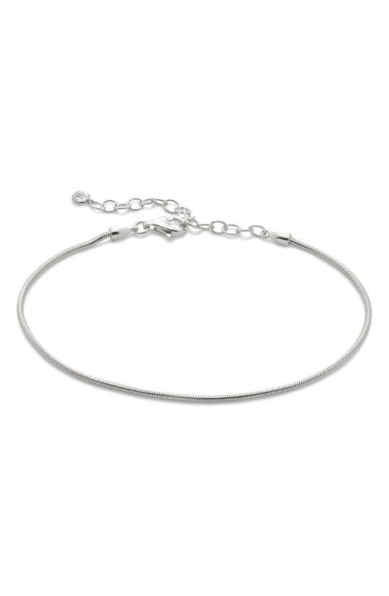 Shop Monica Vinader Thin Snake Chain Bracelet In Sterling Silver