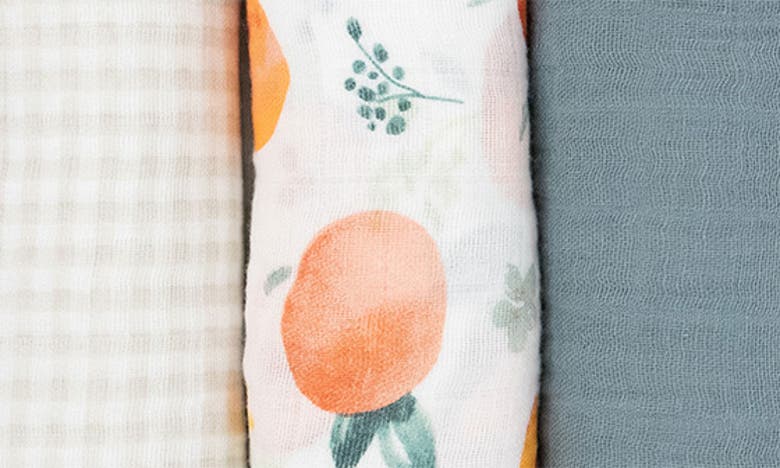 Little Unicorn 3-pack Organic Cotton Muslin Swaddle Blankets In Georgia Peach 2