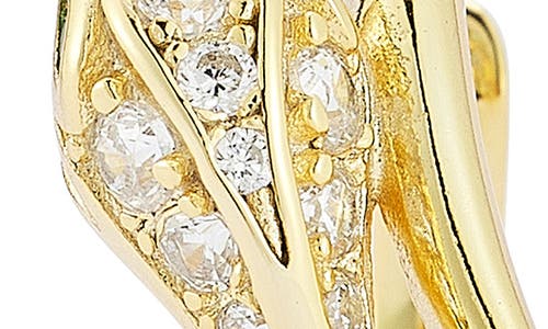 Sphera Milano 14k Over Silver Cz Bypass Snake Huggie Earrings In Gold