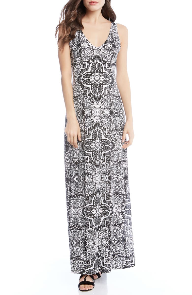 Karen Kane Tapestry Side Slit Maxi Dress | Nordstrom