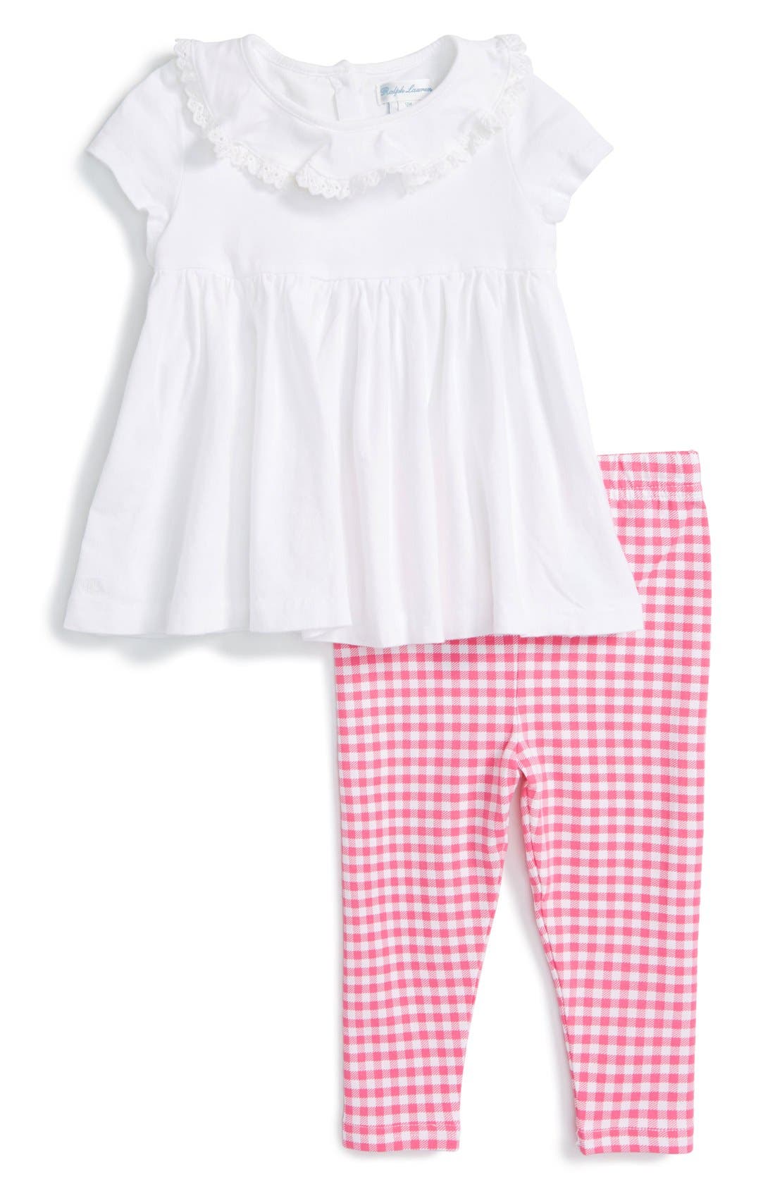 Ralph Lauren Ruffled Top & Leggings Set (Baby Girls) Nordstrom