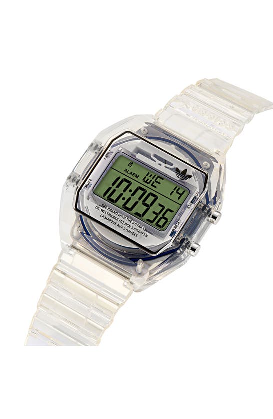 Adidas Originals Ao Street Translucent Resin Strap Watch In Off White