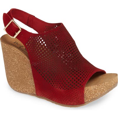 Bos. & Co. Savona Wedge Sandal, Red
