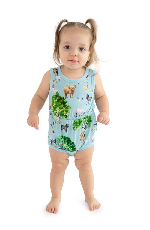 Shop Posh Peanut Brayden Animal Print Bubble Romper In Light/pastel Green