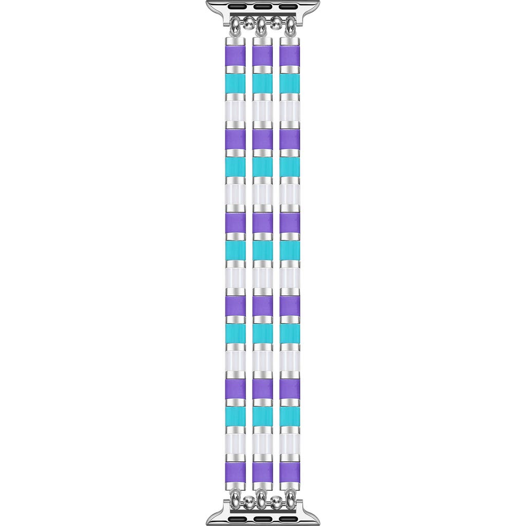The Posh Tech Slim Bracelet Apple Watch® Watchband In Blue/silver