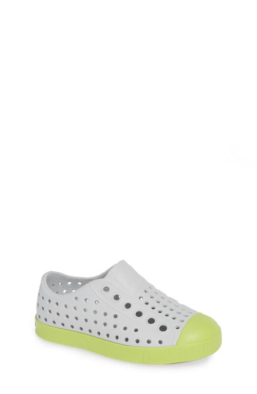 Native Shoes Jefferson Water Friendly Slip-On Sneaker in Mist Grey/Sunny Green