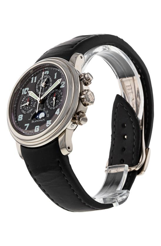 Watchfinder & Co. Blancpain Leman Moonphase Leather Strap Watch In White Gold