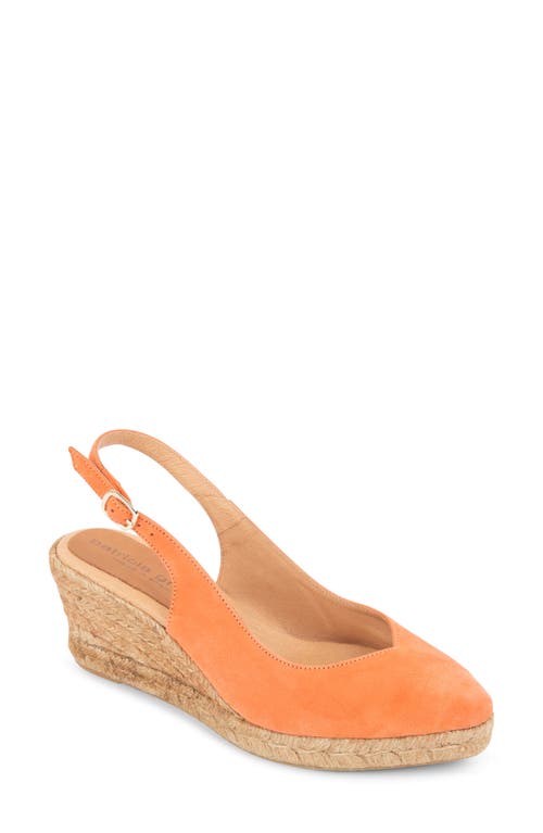 Poppy Slingback Espadrille Wedge in Coral