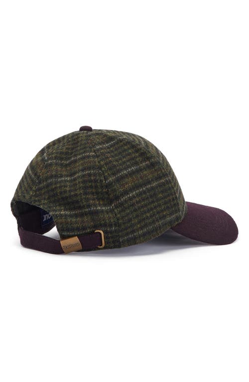 Shop Barbour Clyde Plaid Adjustable Tweed Baseball Cap In Brown/olive Plaid