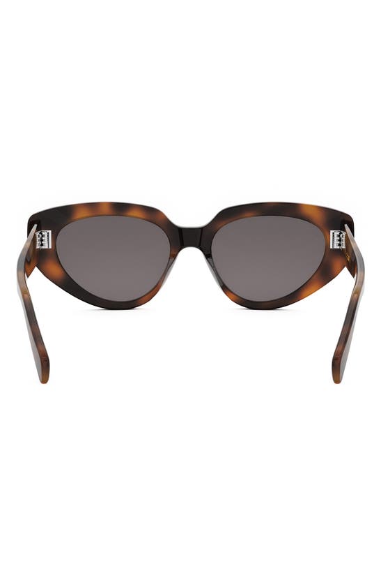 Shop Celine Bold 3 Dots 53mm Cat Eye Sunglasses In Blonde Havana / Smoke