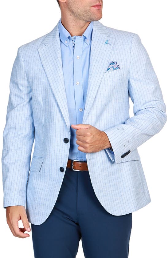 Shop Tailorbyrd Stripe Sport Coat In French Blue