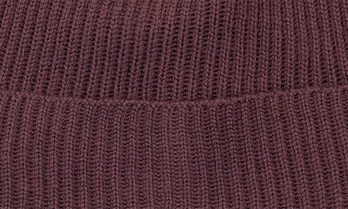 Portolano Merino Wool Rib Cuff Beanie In Bordeaux