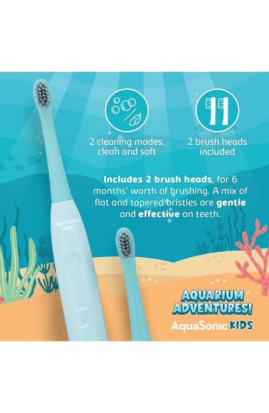 Aquasonic Aquarium Adventures Kids Toothbrush Set In Dolphin