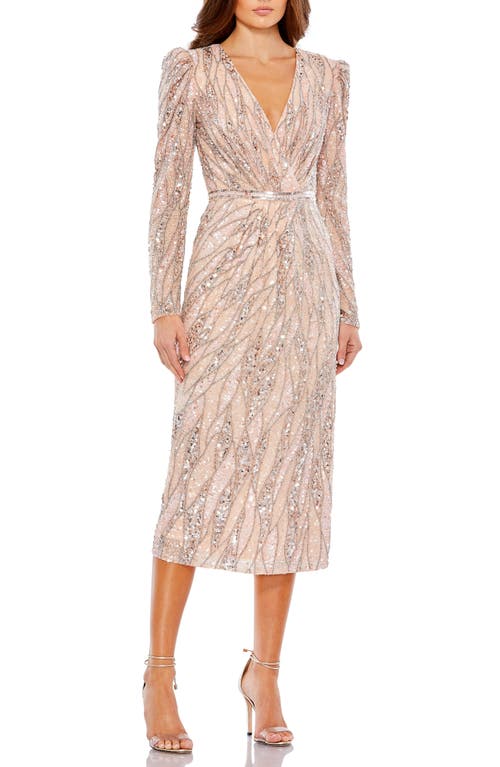 Mac Duggal Shatter Sequin Long Sleeve Sheath Cocktail Dress at Nordstrom,