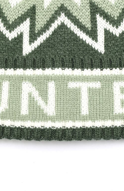 Shop Hunter Fair Isle Pom Beanie In Green Multi