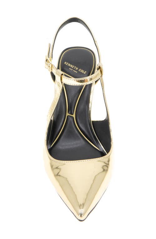 Kenneth Cole Romi Ankle Strap Pointed Toe Pump In Gold