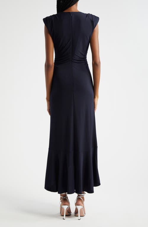 Shop Cinq À Sept Dianne Cap Sleeve Dress In Navy