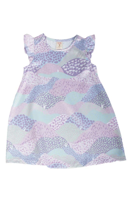 Shop Munki Munki Kids' Bunny Fields Print Nightgown In Purple