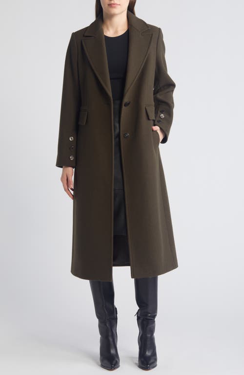 Shop Sam Edelman Single Breasted Wool Blend Reefer Coat In Military Green