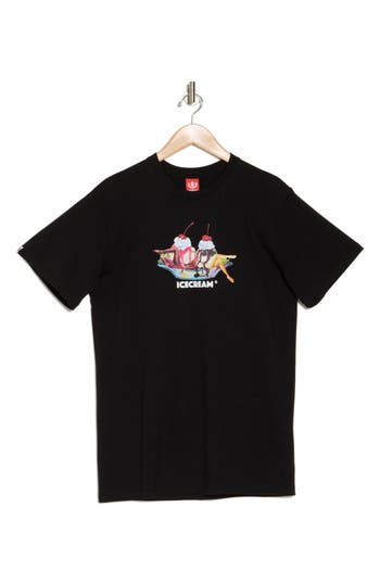 Shop Icecream Legs Cotton Graphic T-shirt In Black