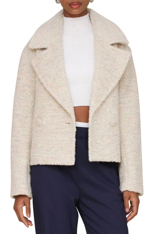 Shop Avec Les Filles Cocoon Wool Blend Peacoat In Cream Multi