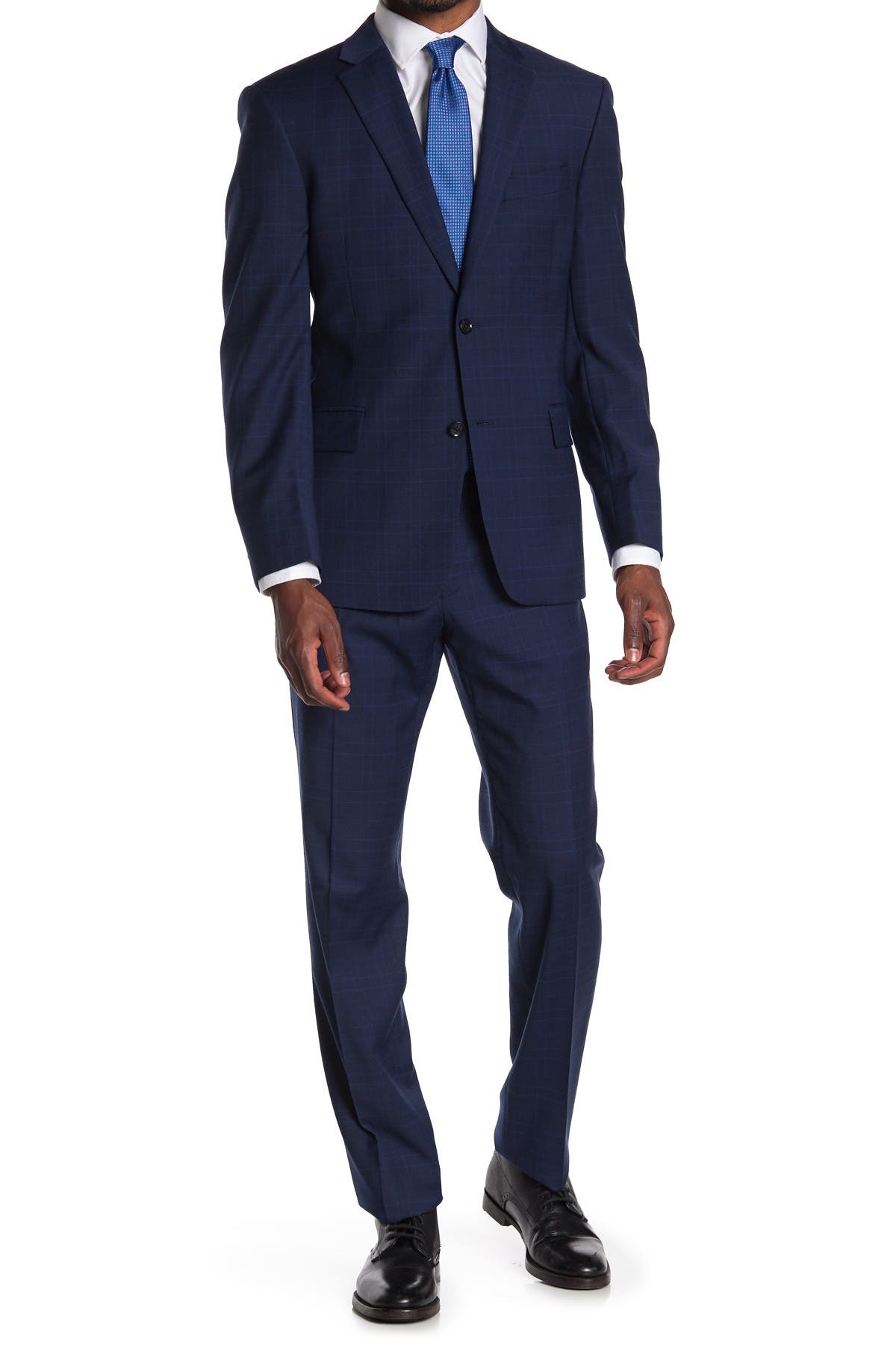 tommy hilfiger blue plaid suit