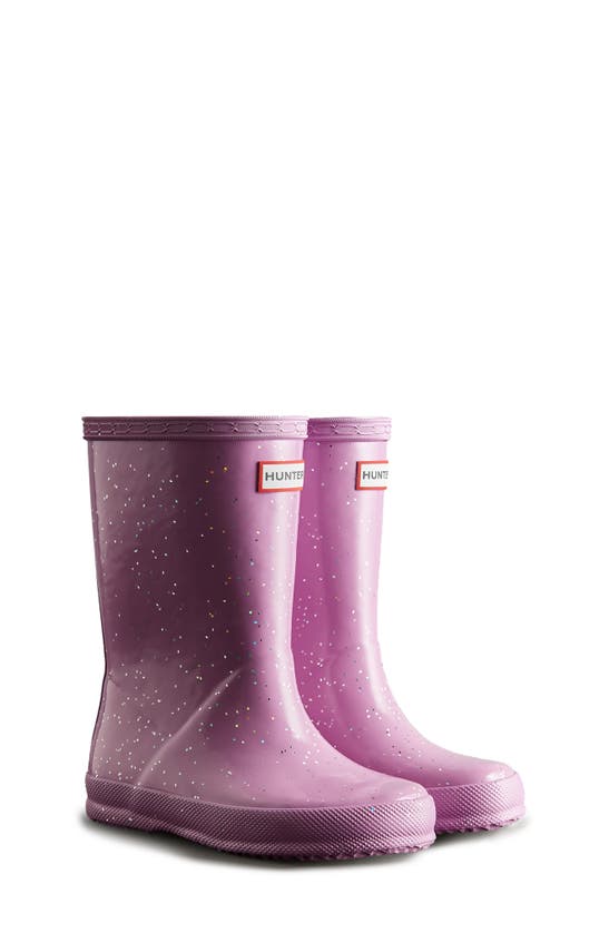 Hunter Kids' Original First Classic Glitter Rain Boot In Scottish Thistle