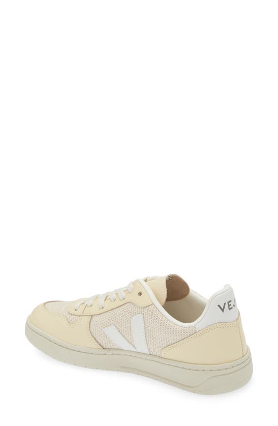 Shop Veja V-10 J-mesh Sneaker In Jute White-multico