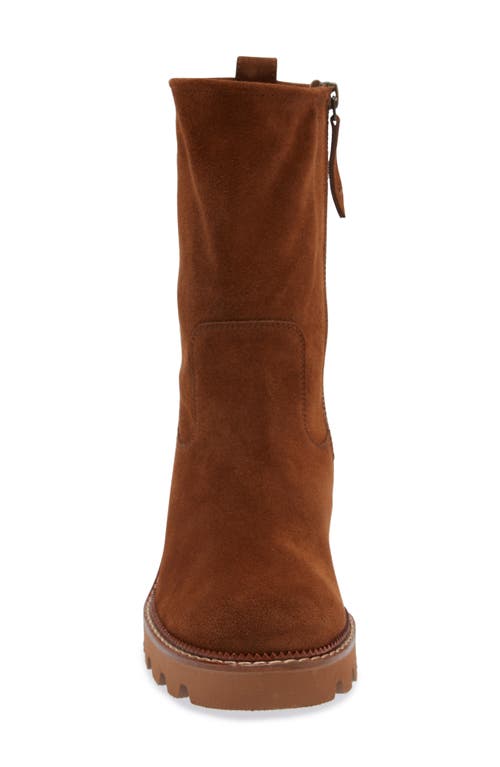 Shop Paul Green Wanda Lug Sole Utility Boot In Toffee Soft Suede