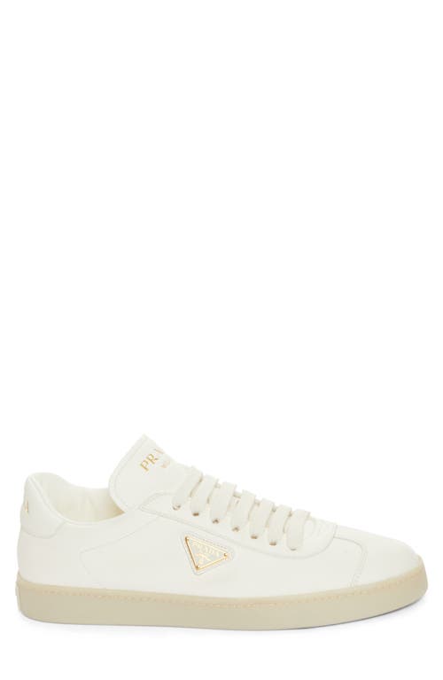 Prada Off White Downtown Lace Up Sneakers In Avorio