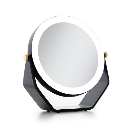 Zadro Lighted Makeup Mirror With 5x/1x Magnifications, Swivel & Battery In Black