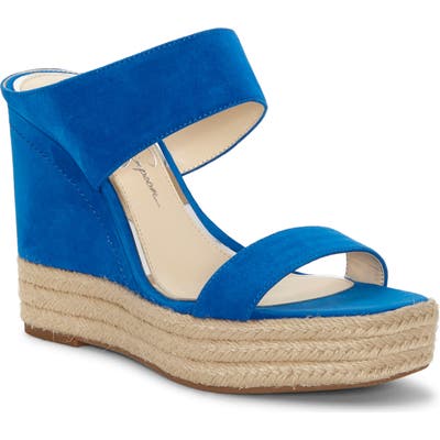 Jessica Simpson Siera Espadrille Wedge Slide Sandal- Blue