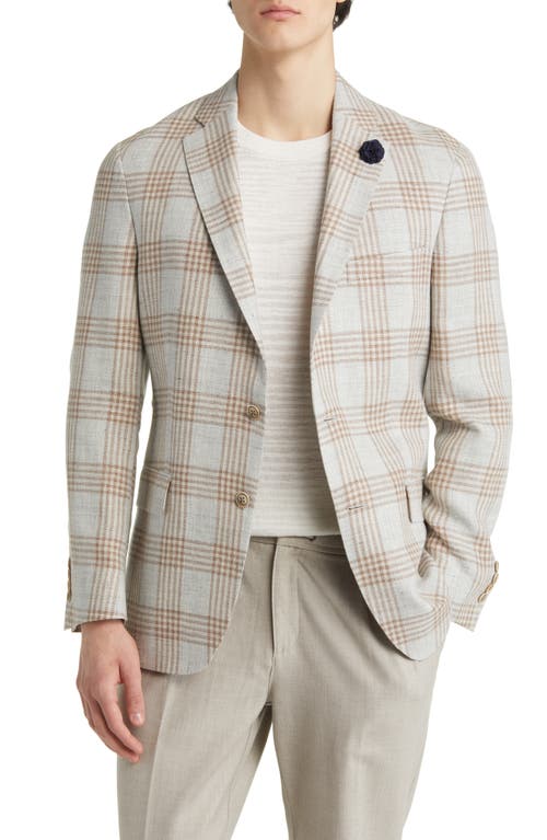Hart Schaffner Marx New York Super Soft Linen & Wool Jacket in Light Grey/Tan