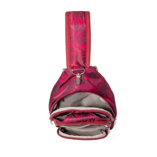 Baggallini Central Park Sling Bag In Red Divine Rose