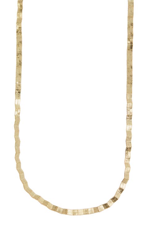 Wavy Herringbone Chain Necklace