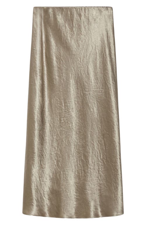 Shop Max Mara Leisure Alessio Satin Midi Skirt In Turtledove