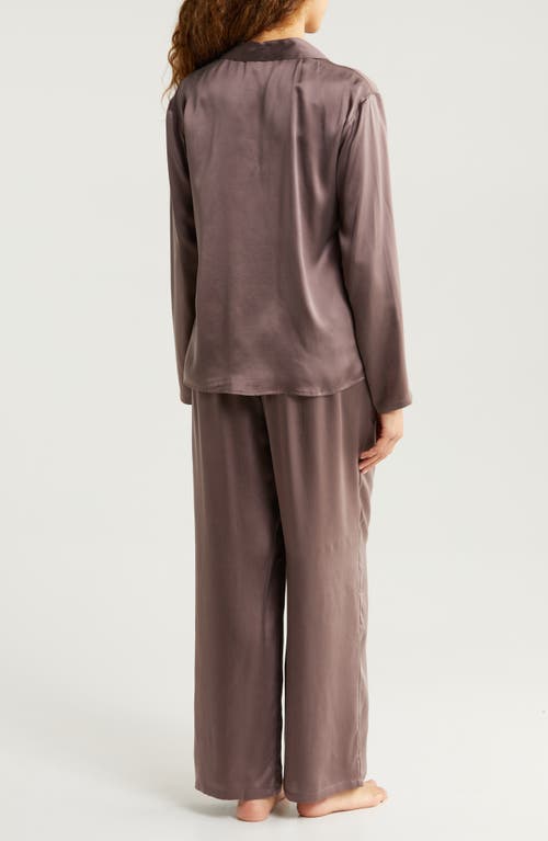 Shop Nordstrom Washable Matte Silk Pajamas In Grey Plum