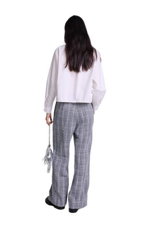 Shop Maje Tweed Trousers In Grey