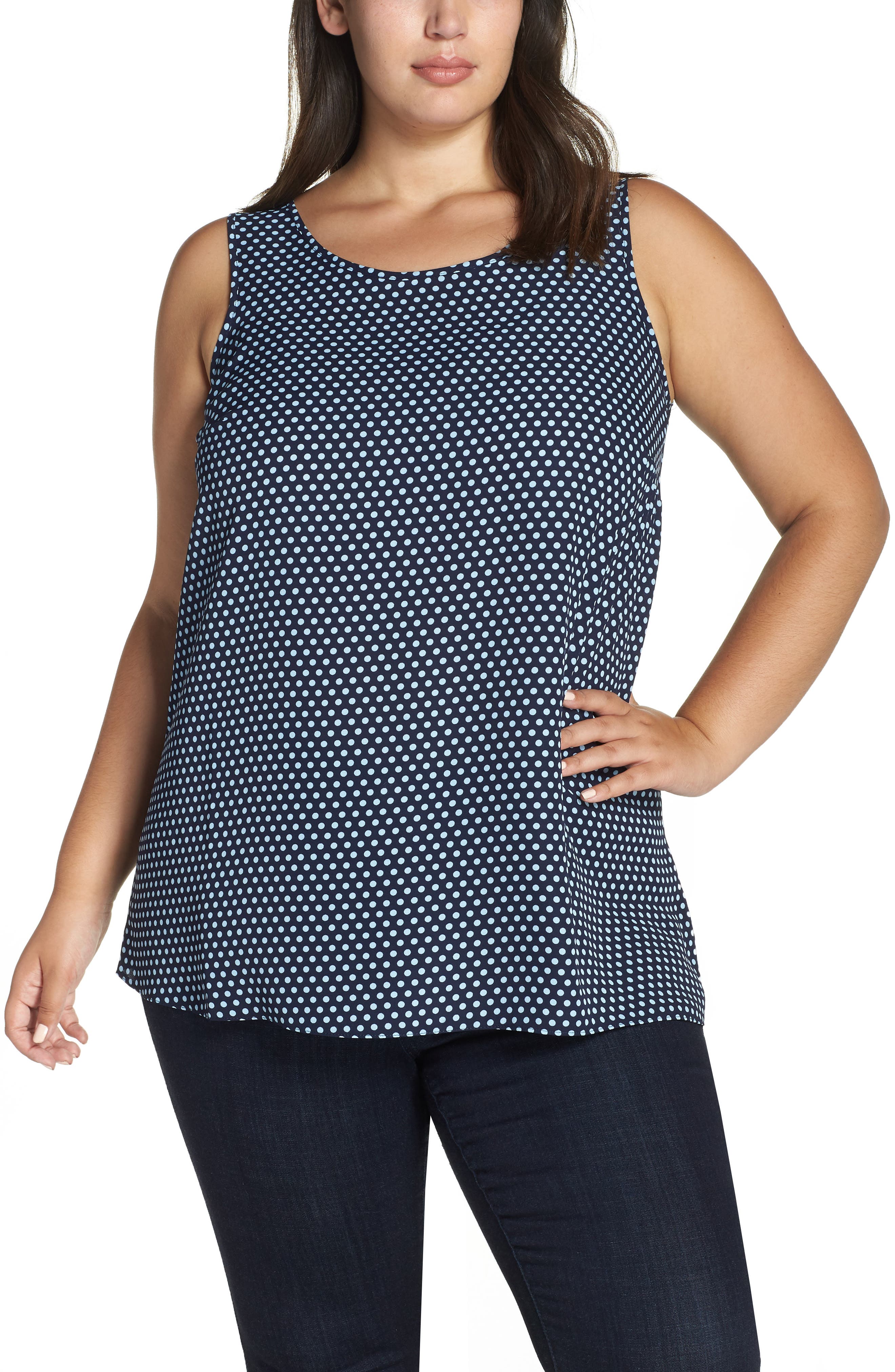 evans polka dot top
