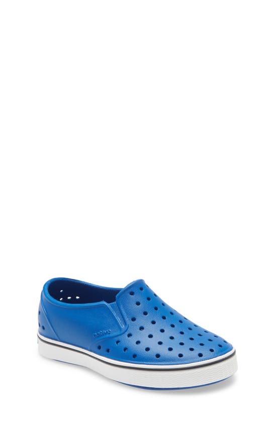 Native Shoes Kids' Miles Slip-on Sneaker In Victory Blue/ Shell White