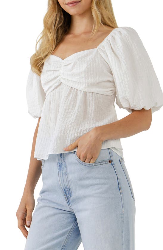 Shop Free The Roses Textured Tie Back Top In White