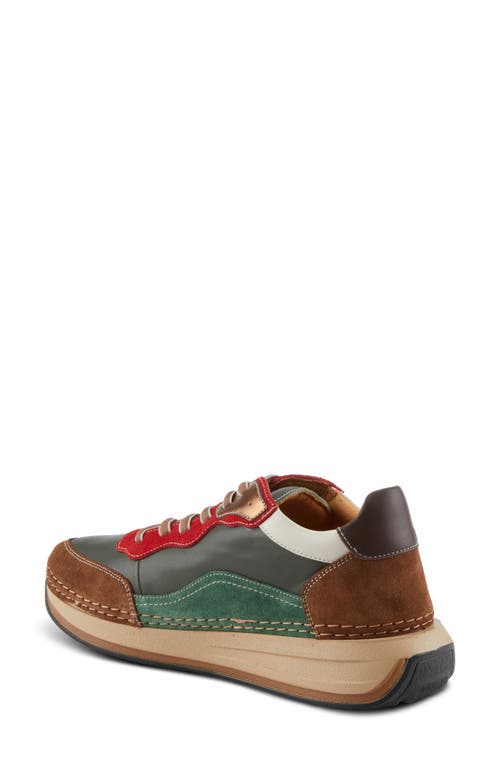 Spring Step Booker Sneaker In Olive Multi