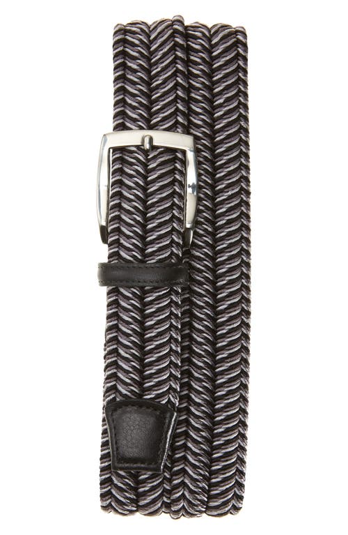 Shop Torino Herringbone Woven Belt In Black/grey