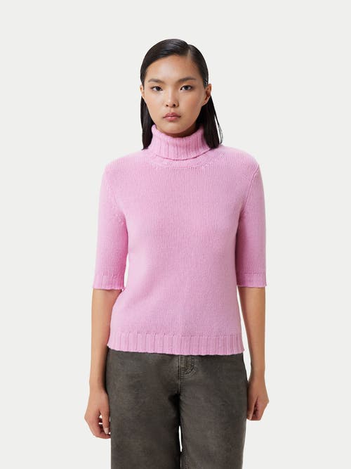 Gobi Mongolian Cashmere Jersey Knitted Cashmere Top In Pink Frosting