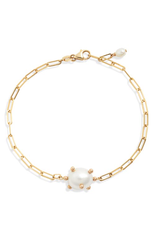 Poppy Finch Bubble Cultured Pearl Station Bracelet in Gold at Nordstrom, Size 7