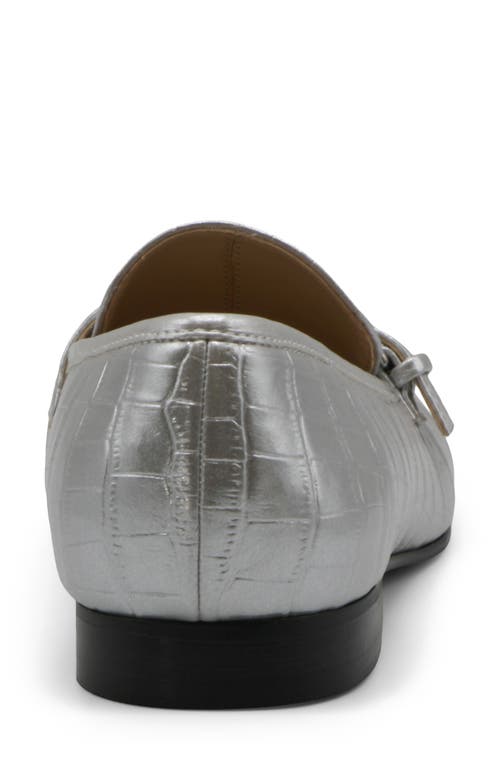 Charles By Charles David Casper Croc Embossed Loafer In Silver Croc