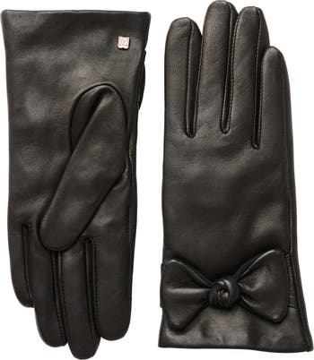 Bruno Magli Cashmere Lined Leather Bow Gloves Nordstromrack