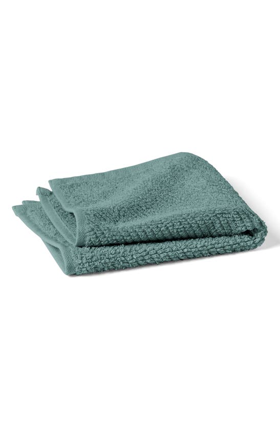 Coyuchi Air Weight® Set Of 6 Organic Cotton Washcloths In Deep Dusty Aqua